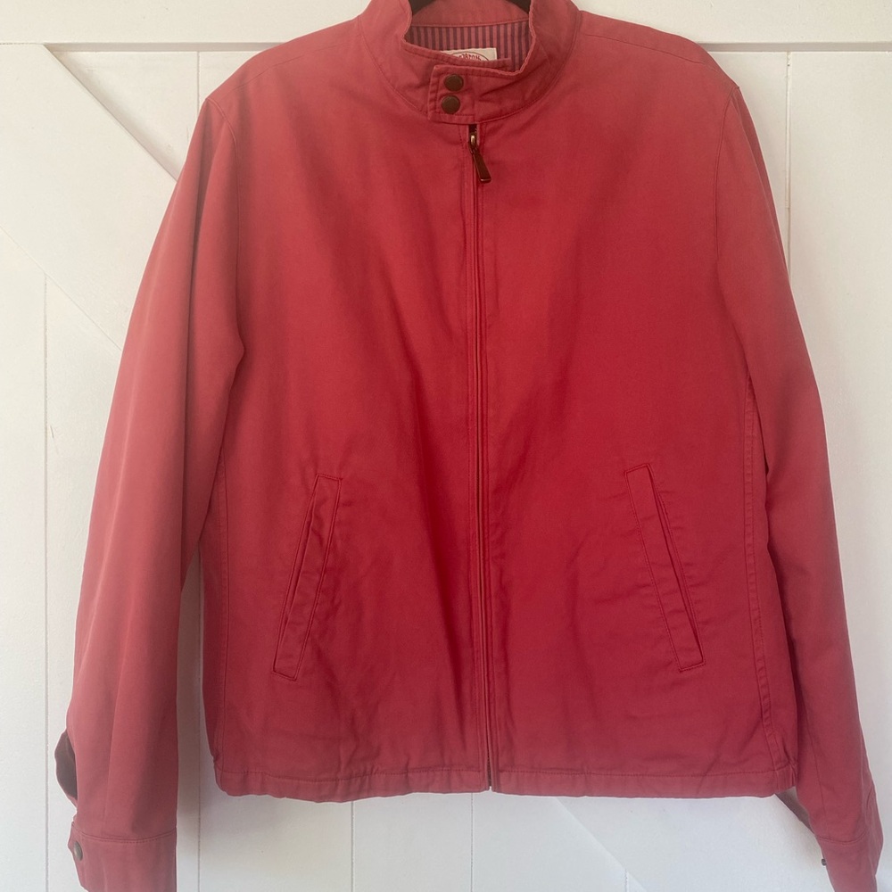 Brooks Brothers Red Fleece Jacket with Stand Collar